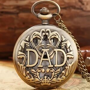 Men’s Bronze Retro Hollow Pocket Watch Father’s Day Gift  Quartz Pocket Watch